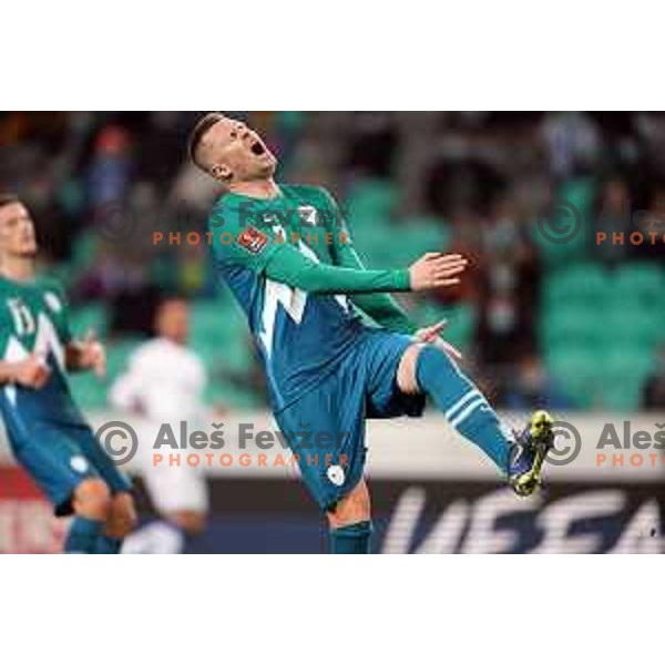 Josip Ilicic in action during FIFA World Cup 2022 Qualifiers match between Slovenia and Cyprus in Stozice, Ljubljana, Slovenia on November 14, 2021