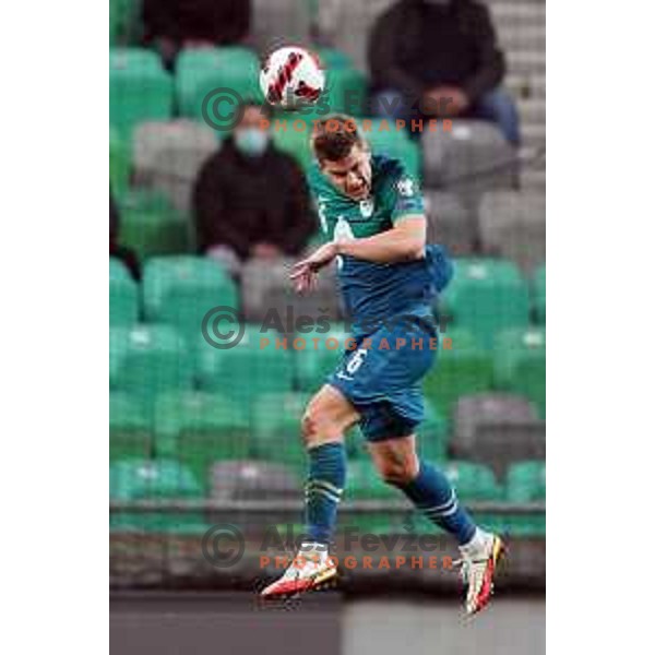 in action during FIFA World Cup 2022 Qualifiers match between Slovenia and Cyprus in Stozice, Ljubljana, Slovenia on November 14, 2021