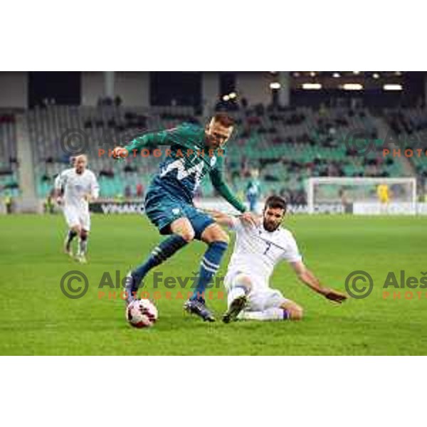 Josip Ilicic in action during FIFA World Cup 2022 Qualifiers match between Slovenia and Cyprus in Stozice, Ljubljana, Slovenia on November 14, 2021