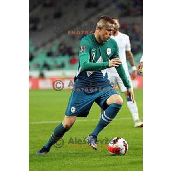 Josip Ilicic in action during FIFA World Cup 2022 Qualifiers match between Slovenia and Cyprus in Stozice, Ljubljana, Slovenia on November 14, 2021