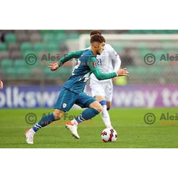 Adam Gnezda Cerin in action during FIFA World Cup 2022 Qualifiers match between Slovenia and Cyprus in Stozice, Ljubljana, Slovenia on November 14, 2021