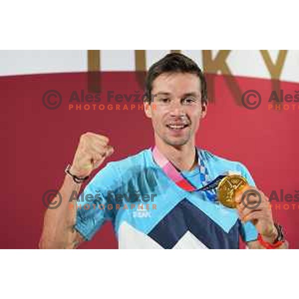 Primoz Roglic (SLO) Olympic Time Trial champion (44.2 km) at Fuji International Speedway at Tokyo 2020 Summer Olympic Games, Japan on July 28, 2021