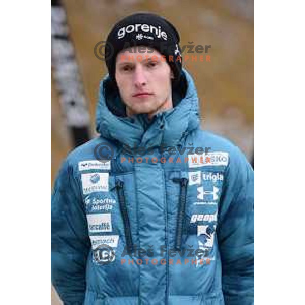Lovro Kos of Slovenia ski-jumping team during practice session in Planica, Slovenia on November 16, 2021