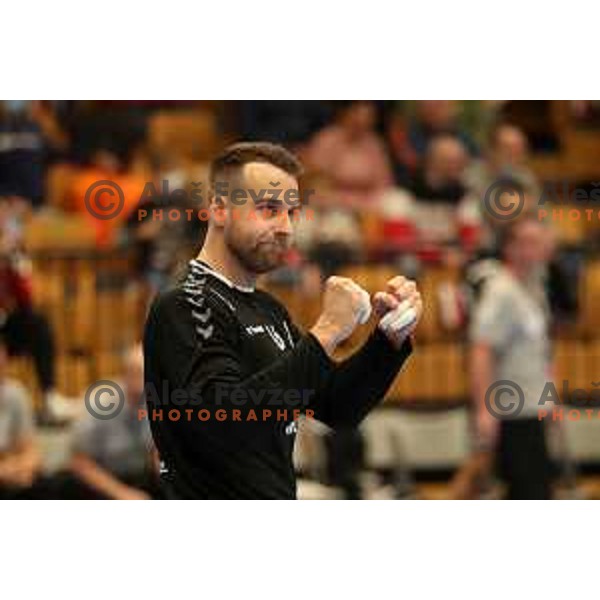 Aljaz Panjtar in action during EHF European league match between Gorenje Velenje and Nexe in Velenje, Slovenia on November 16, 2021 