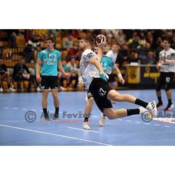 in action during EHF European league match between Gorenje Velenje and Nexe in Velenje, Slovenia on November 16, 2021