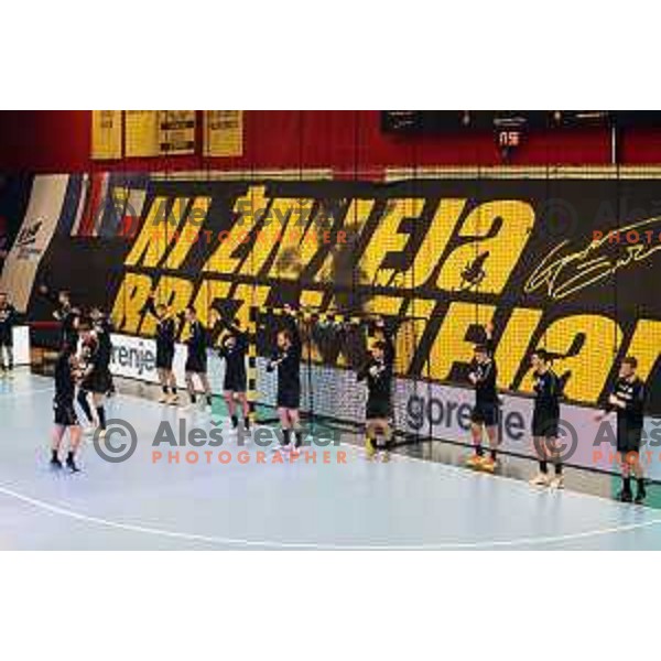 in action during EHF European league match between Gorenje Velenje and Nexe in Velenje, Slovenia on November 16, 2021