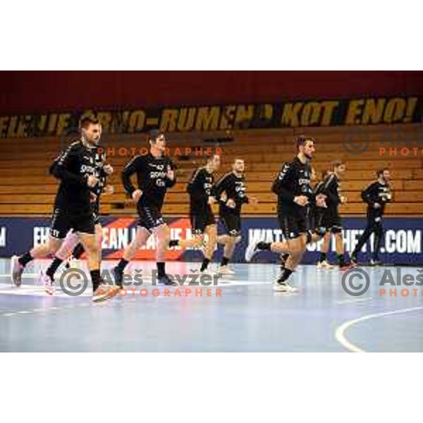 in action during EHF European league match between Gorenje Velenje and Nexe in Velenje, Slovenia on November 16, 2021