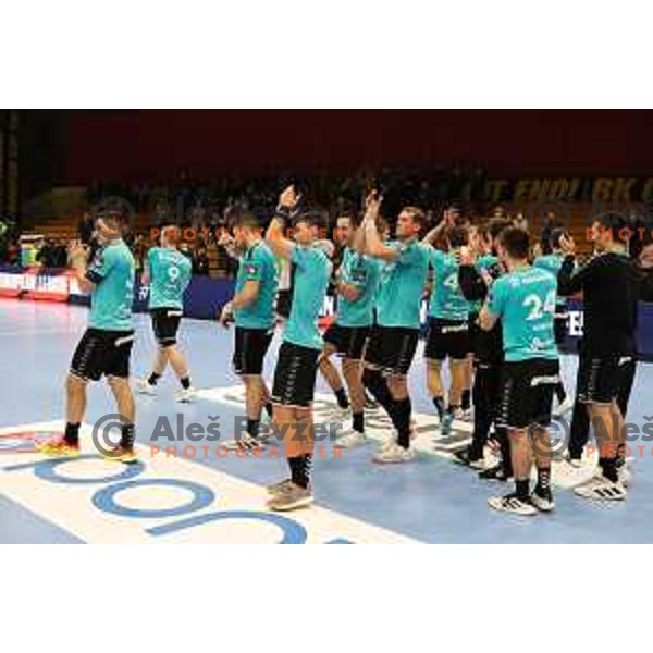 in action during EHF European league match between Gorenje Velenje and Nexe in Velenje, Slovenia on November 16, 2021