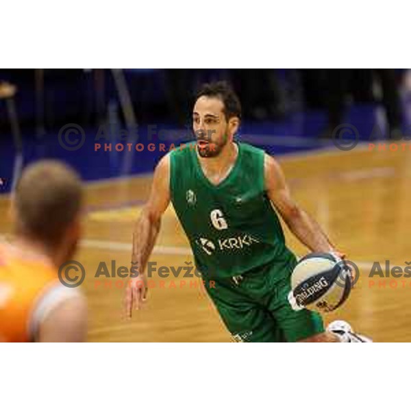 Rok Stipcevic in action during Nova KBM league match between Helios Suns and Krka in Domzale, Slovenia on November 16, 2021