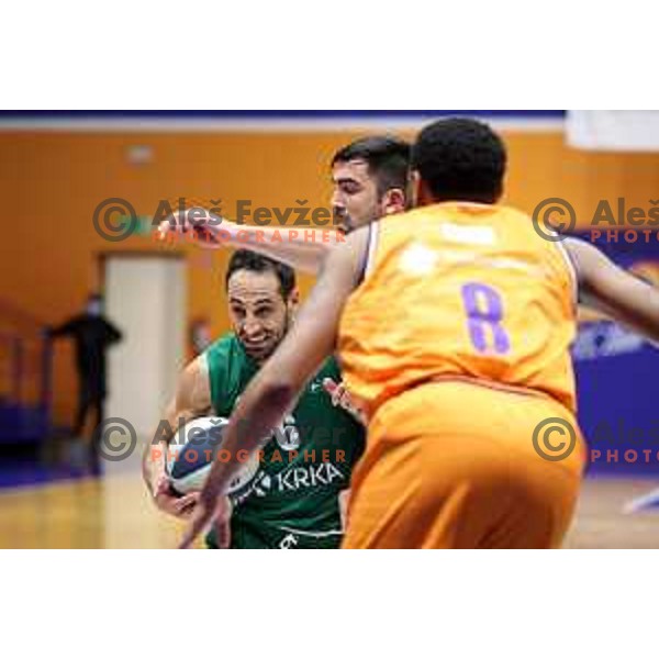 Rok Stipcevic in action during Nova KBM league match between Helios Suns and Krka in Domzale, Slovenia on November 16, 2021