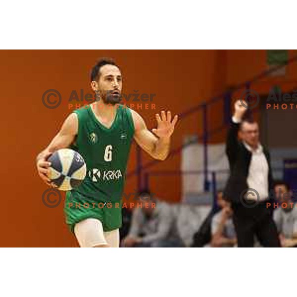 Rok Stipcevic in action during Nova KBM league match between Helios Suns and Krka in Domzale, Slovenia on November 16, 2021