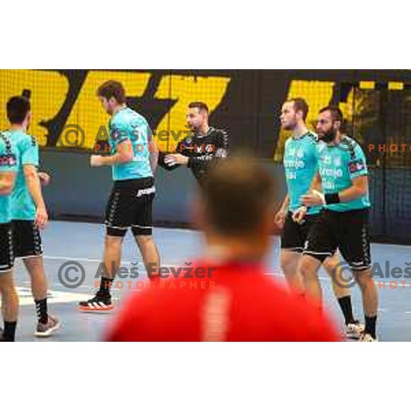 in action during EHF European league match between Gorenje Velenje and Nexe in Velenje, Slovenia on November 16, 2021