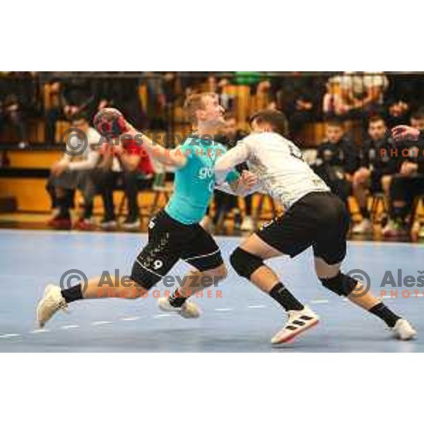 in action during EHF European league match between Gorenje Velenje and Nexe in Velenje, Slovenia on November 16, 2021