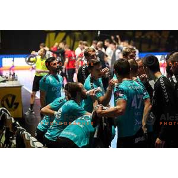 in action during EHF European league match between Gorenje Velenje and Nexe in Velenje, Slovenia on November 16, 2021
