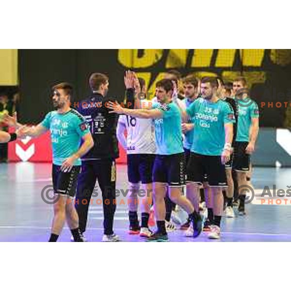in action during EHF European league match between Gorenje Velenje and Nexe in Velenje, Slovenia on November 16, 2021