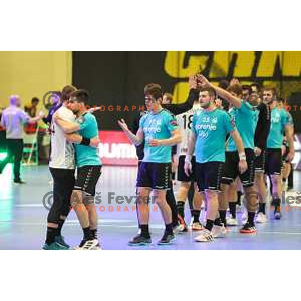 in action during EHF European league match between Gorenje Velenje and Nexe in Velenje, Slovenia on November 16, 2021