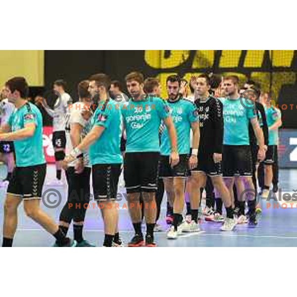 in action during EHF European league match between Gorenje Velenje and Nexe in Velenje, Slovenia on November 16, 2021
