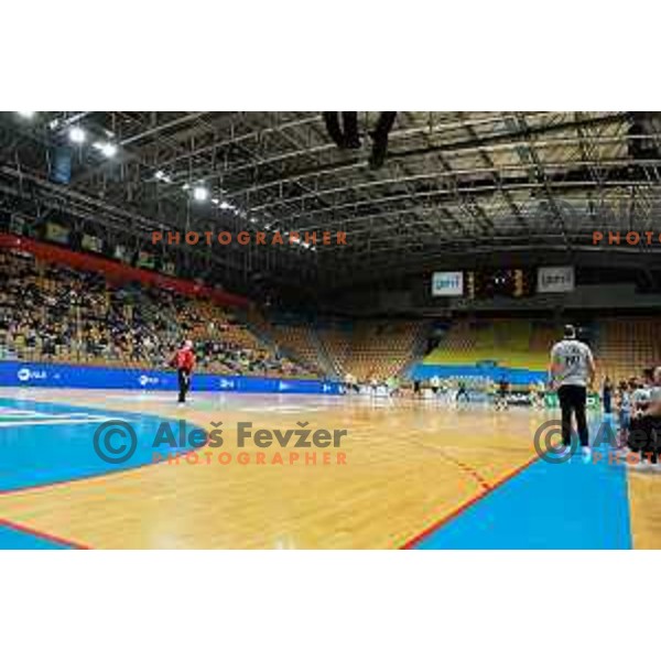 in action during 1.NLB league handball match between Celje Pivovarna Lasko and Trimo Trebnje in Celje, Slovenia on November 19, 2021