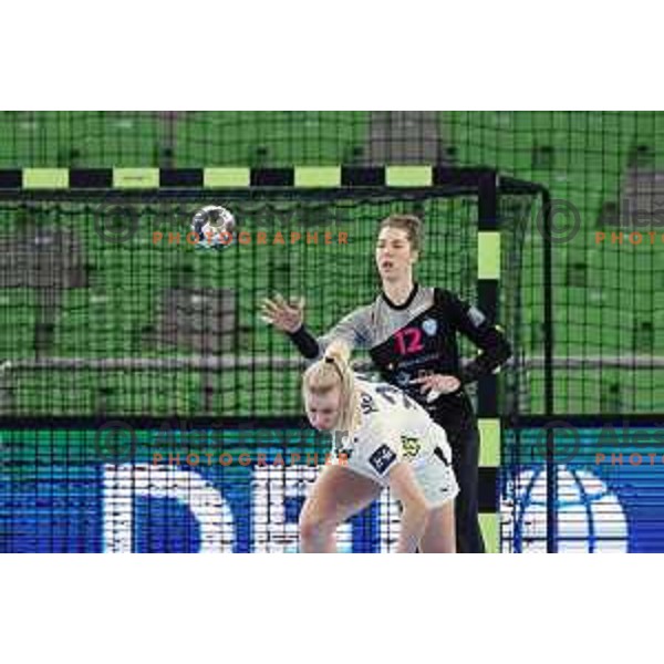 Barbara Arenhart in action during EHF Champions League Women 2021-2022 handball match between Krim Mercator (SLO) and CSKA (RUS) in Ljubljana, Slovenia on November 20, 2021