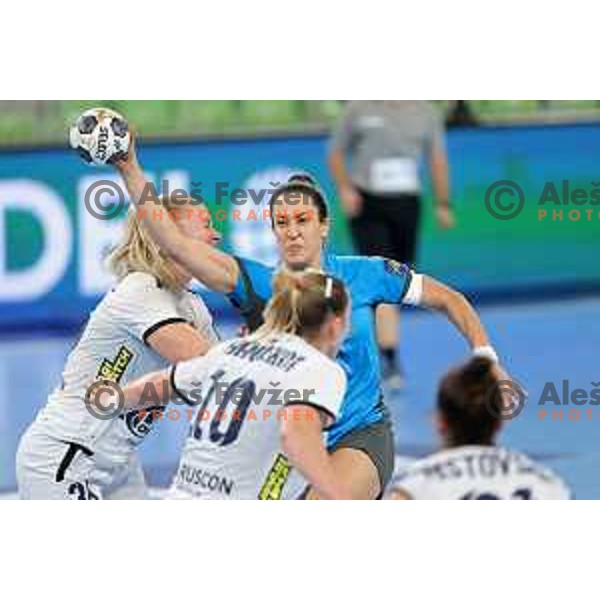 Andrea Lekic in action during EHF Champions League Women 2021-2022 handball match between Krim Mercator (SLO) and CSKA (RUS) in Ljubljana, Slovenia on November 20, 2021