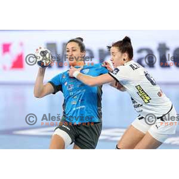 Andrea Lekic in action during EHF Champions League Women 2021-2022 handball match between Krim Mercator (SLO) and CSKA (RUS) in Ljubljana, Slovenia on November 20, 2021 