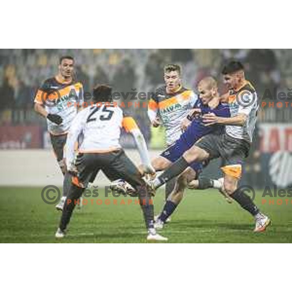 Ognjen Mudrinski in action during Prva liga Telemach football match between Maribor and Aluminij in Ljudski vrt, Maribor, Slovenia on November 21, 2021. 