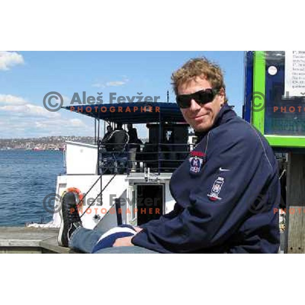 Egon Muric, member of Slovenia ice-hockey team at 2008 IIHF World Championship before departure to whale watching cruise in Halifax, Nova Scotia, Canada, May 7th 2008. Photo by Ales Fevzer 
