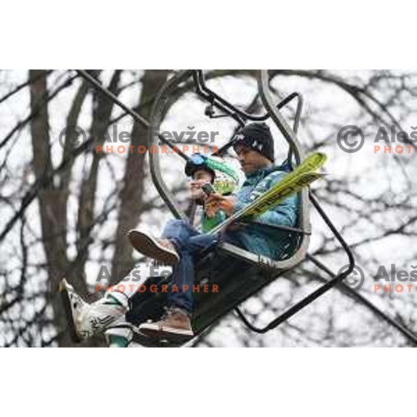 Nika Kriznar of Slovenia Ski-jumping team during practice session in Kranj, Slovenia on November 23, 2021