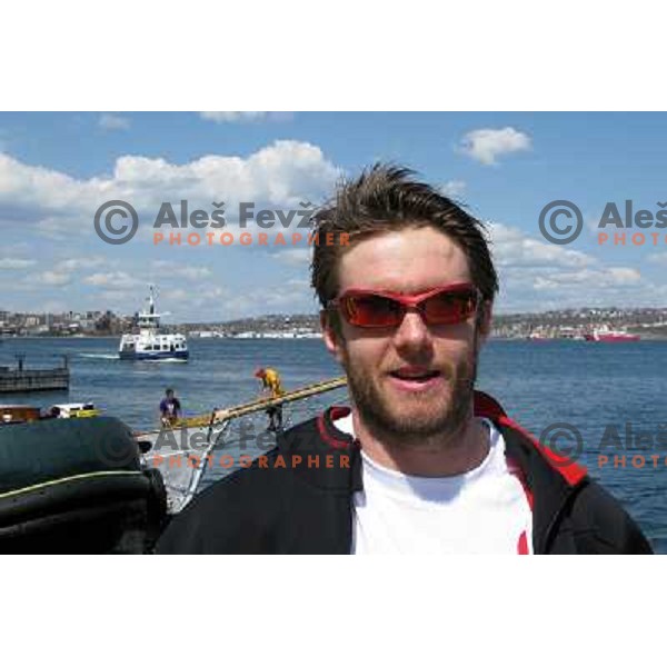 Dejan Varl, member of Slovenia ice-hockey team at 2008 IIHF World Championship before departure to whale watching cruise in Halifax, Nova Scotia, Canada, May 7th 2008. Photo by Ales Fevzer 