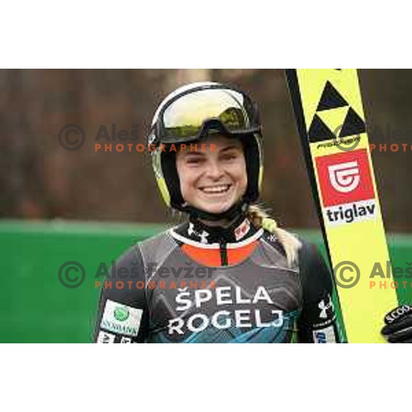 Spela Rogelj of Slovenia Ski-jumping team during practice session in Kranj, Slovenia on November 23, 2021