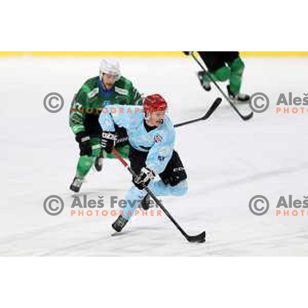 Eetu Elo in action during Slovenian Championship regular season match between SZ Olimpija and SIJ Acroni Jesenice in Ljubljana, Slovenia on November 23, 2021