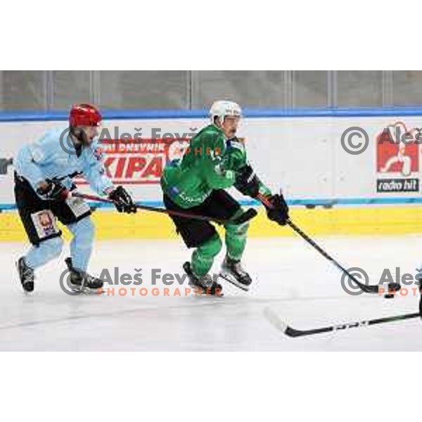 Luka Kalan in action during Slovenian Championship regular season match between SZ Olimpija and SIJ Acroni Jesenice in Ljubljana, Slovenia on November 23, 2021