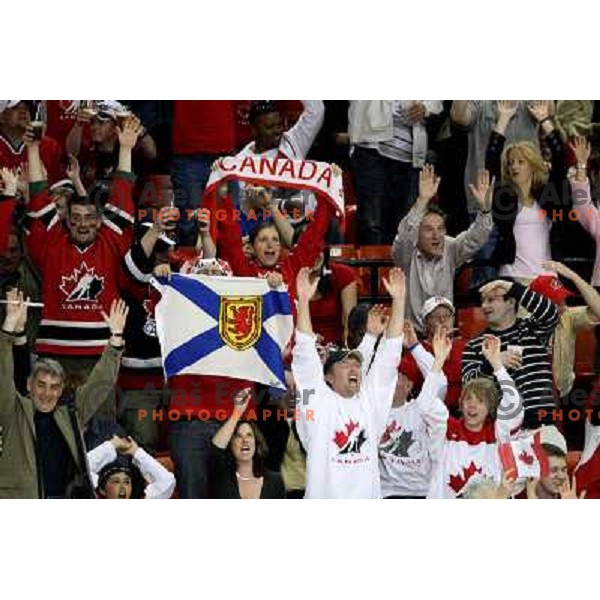Canada fans at 2008 IIHF World Championship, played in Metro Arena, Halifax, Nova Scotia,Canada, May 6th 2008.Canada won the game 5:4. Photo by Ales Fevzer 
