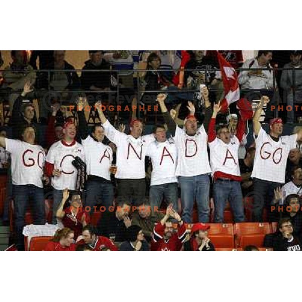 Canada fans at 2008 IIHF World Championship, played in Metro Arena, Halifax, Nova Scotia,Canada, May 6th 2008.Canada won the game 5:4. Photo by Ales Fevzer 