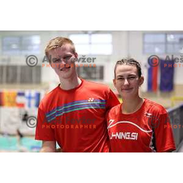 Miha Ivancic and Nika Arih compete as mixed-double at Yonex Futures Slovenia in Badminton, Brezice on November 26, 2021