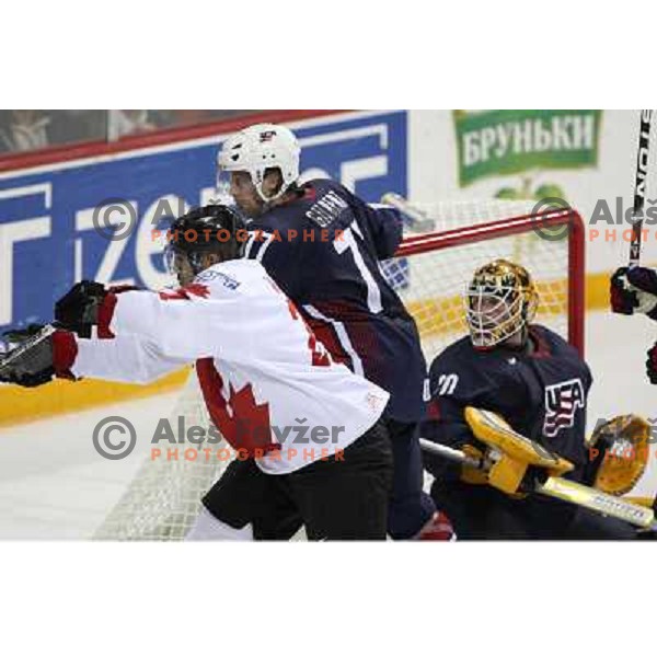 Gilbert and Thomas of USA at 2008 IIHF World Championship, played in Metro Arena, Halifax, Nova Scotia,Canada, May 6th 2008.Canada won the game 5:4. Photo by Ales Fevzer 