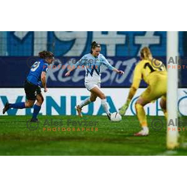 Lara Prasnikar in action during FIFA World Cup 2023 Women’s Qualifiers match between Slovenia and Estonia in Nova Gorica, Slovenia on November 26, 2021