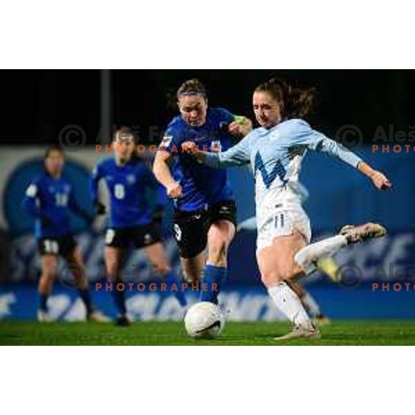Lara Prasnikar in action during FIFA World Cup 2023 Women’s Qualifiers match between Slovenia and Estonia in Nova Gorica, Slovenia on November 26, 2021