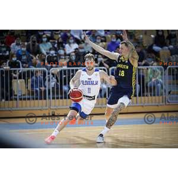 Jaka Blazic in action during FIBA World Cup 2023 Qualifiers match between Slovenia and Sweden in Bonifika hall, Koper, Slovenia on November 28, 2021 