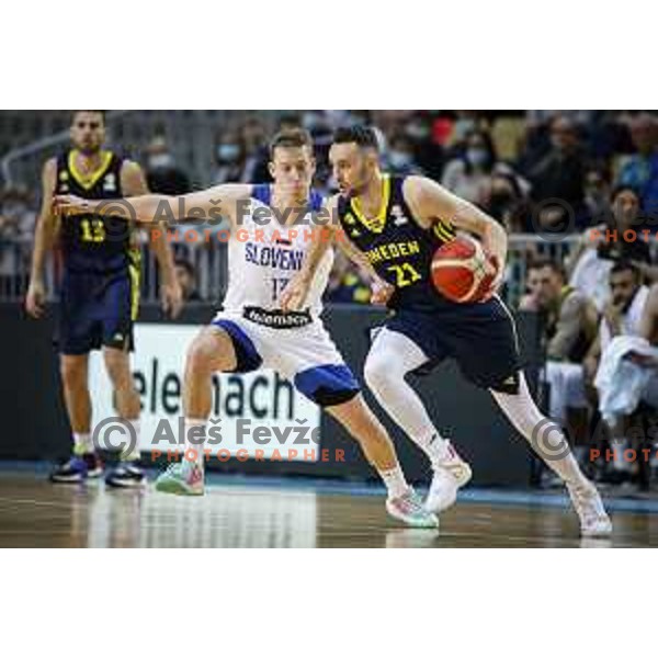 Miha Lapornik in action during FIBA World Cup 2023 Qualifiers match between Slovenia and Sweden in Bonifika hall, Koper, Slovenia on November 28, 2021 