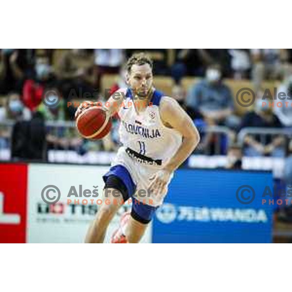 Jaka Blazic in action during FIBA World Cup 2023 Qualifiers match between Slovenia and Sweden in Bonifika hall, Koper, Slovenia on November 28, 2021 