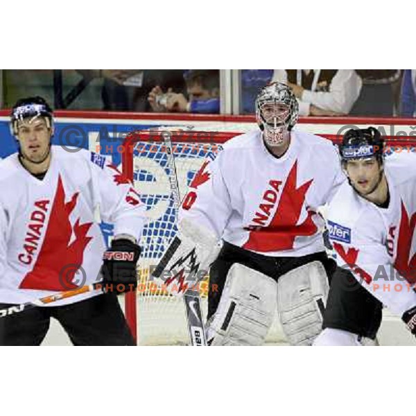 Goalie Cam Ward of Canada at 2008 IIHF World Championship, played in Metro Arena, Halifax, Nova Scotia,Canada, May 6th 2008.Canada won the game 5:4. Photo by Ales Fevzer 