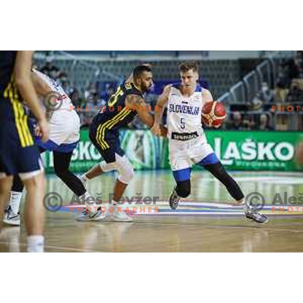 Luka Rupnik in action during FIBA World Cup 2023 Qualifiers match between Slovenia and Sweden in Bonifika hall, Koper, Slovenia on November 28, 2021 
