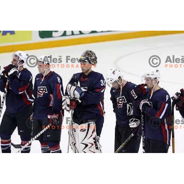Team USA at 2008 IIHF World Championship, played in Metro Arena, Halifax, Nova Scotia,Canada, May 6th 2008. Canada won the game against USA 5:4. Photo by Ales Fevzer 