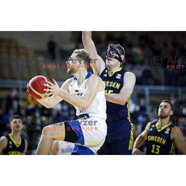 in action during FIBA World Cup 2023 Qualifiers match between Slovenia and Sweden in Bonifika hall, Koper, Slovenia on November 28, 2021