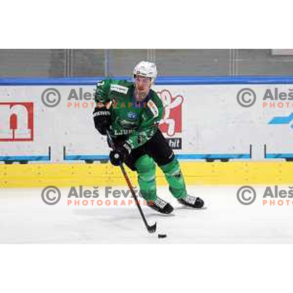 Aljosa Crnovic of SZ Olimpija in action during IceHL match between SZ Olimpija and Dornbirn in Ljubljana, Slovenia on December 4, 2021 