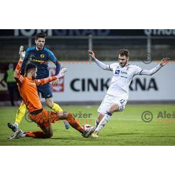 in action during Prva liga Telemach football match between Celje and Maribo in Arena z’dezele, Celje, Slovenia on December 4, 2021. Photo: Jure Banfi/www.alesfevzer.com