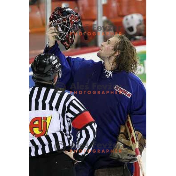 Robert Kristan of Slovenia at IIHF World Championship 2008, preliminary round, group B, played in Halifax, Nova Scotia, Canada on 6th of May 2008. Latvia won the game 3:0. Photo by Ales Fevzer 