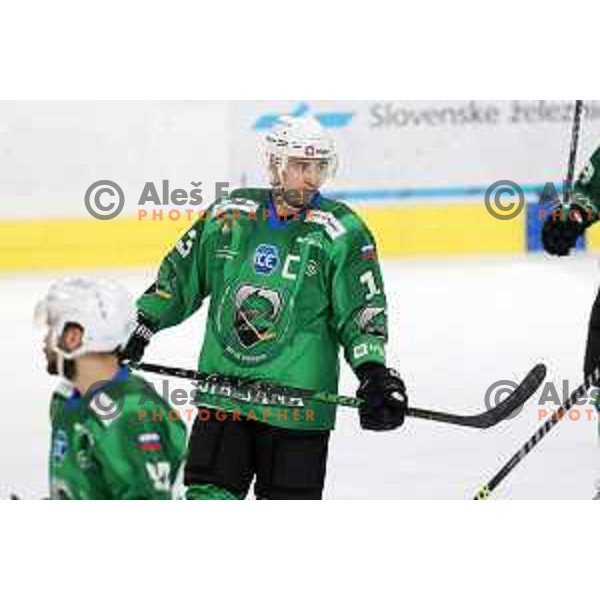 of SZ Olimpija in action during IceHL match between SZ Olimpija and Dornbirn in Ljubljana, Slovenia on December 4, 2021