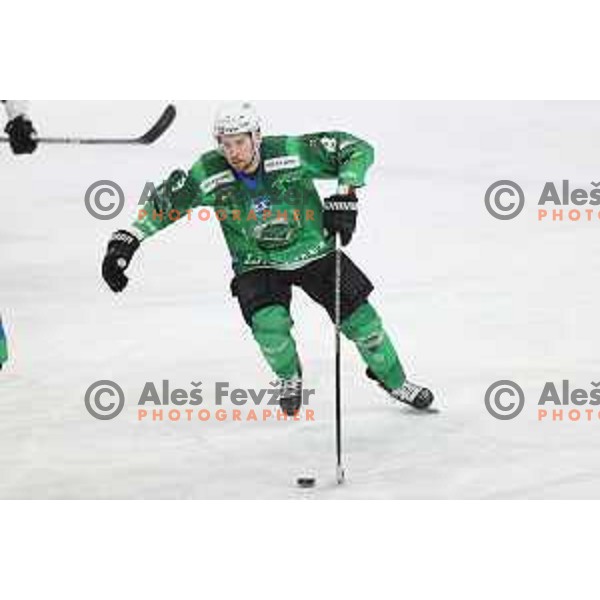 of SZ Olimpija in action during IceHL match between SZ Olimpija and Dornbirn in Ljubljana, Slovenia on December 4, 2021